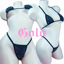 Load image into Gallery viewer, Black Encrusted Micro Bikini -LUX Collection-
