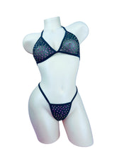 Load image into Gallery viewer, Black Encrusted Mesh Bikini - Volcano Crystals -LUX Collection-
